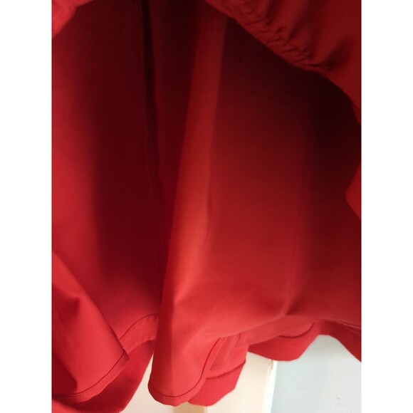 1901 Women's Petite M Bright Red Cap Sleeves Knee Length Ruffle Dress Layered - Picture 10 of 12